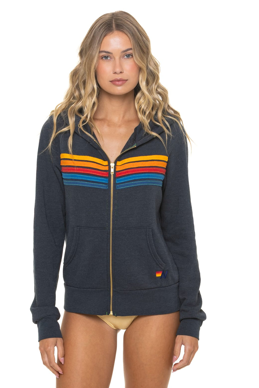 Retro 5 STRIPE HOODIE - CHARCOAL