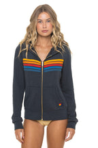 Retro 5 STRIPE HOODIE - CHARCOAL