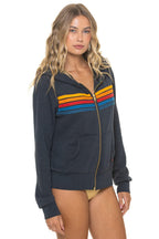 Retro 5 STRIPE HOODIE - CHARCOAL
