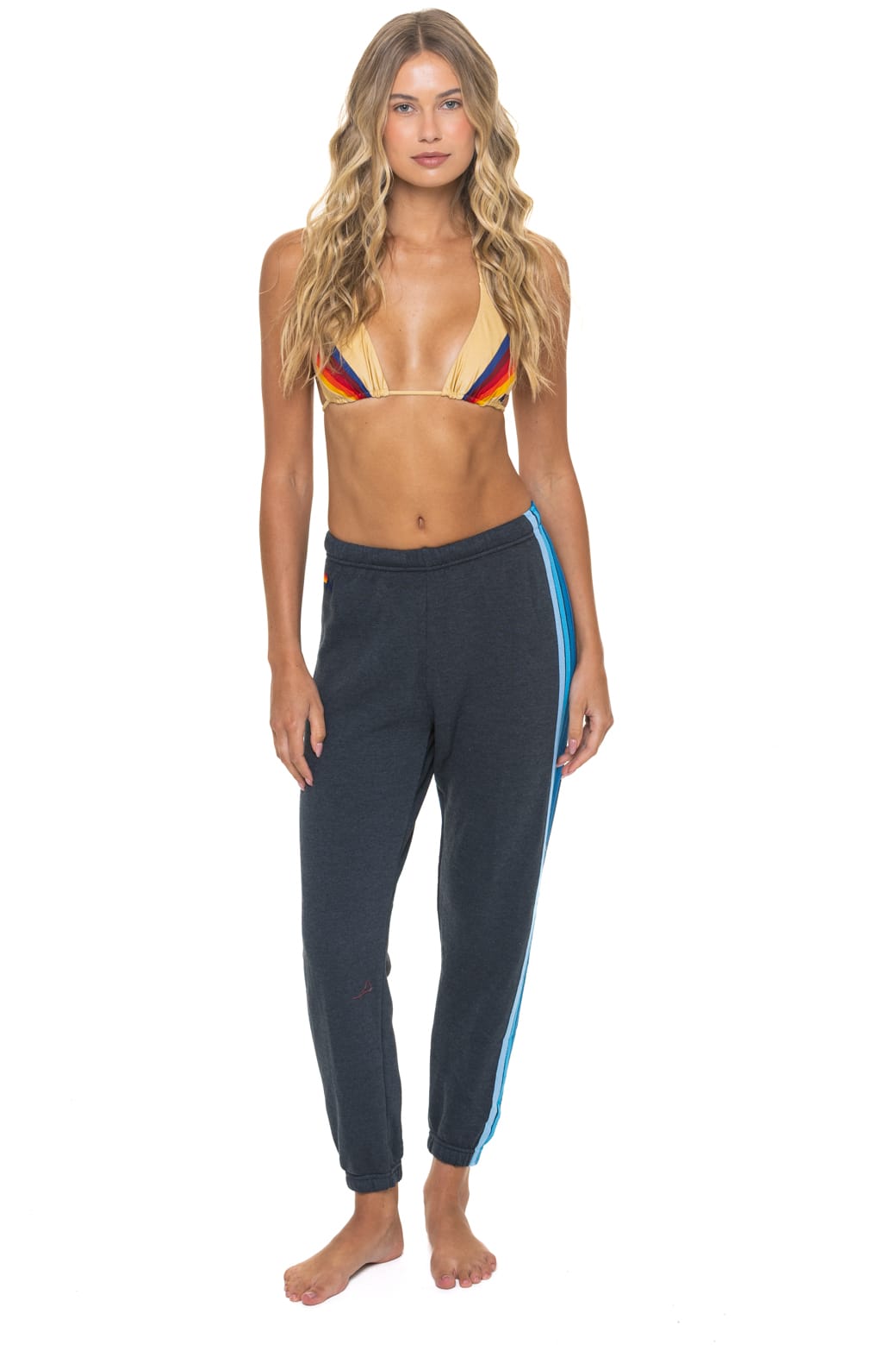 Retro 5 STRIPE SWEATPANTS - CHARCOAL BLUE