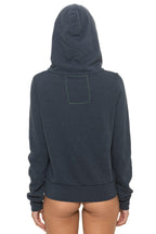 Retro 5 STRIPE HOODIE - CHARCOAL BLUE