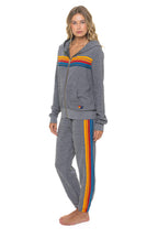 Retro 5 STRIPE HOODIE - HEATHER GREY