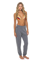 Retro 5 STRIPE SWEATPANTS - HEATHER GREY BLUE