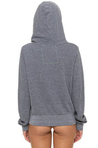 Retro 5 STRIPE HOODIE - HEATHER GREY BLUE