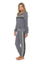 Retro 5 STRIPE HOODIE - HEATHER GREY GREY