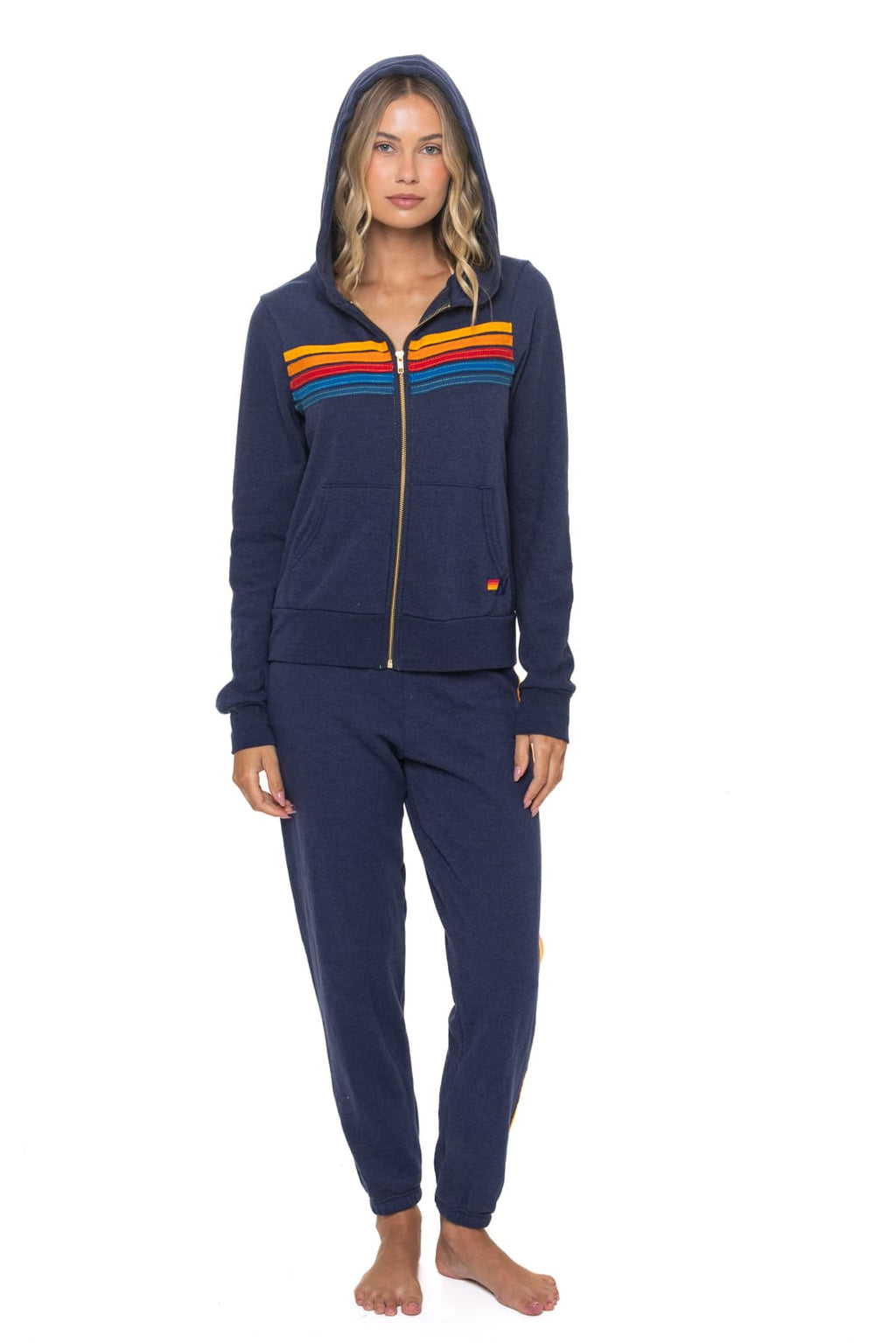 Retro 5 STRIPE HOODIE - NAVY