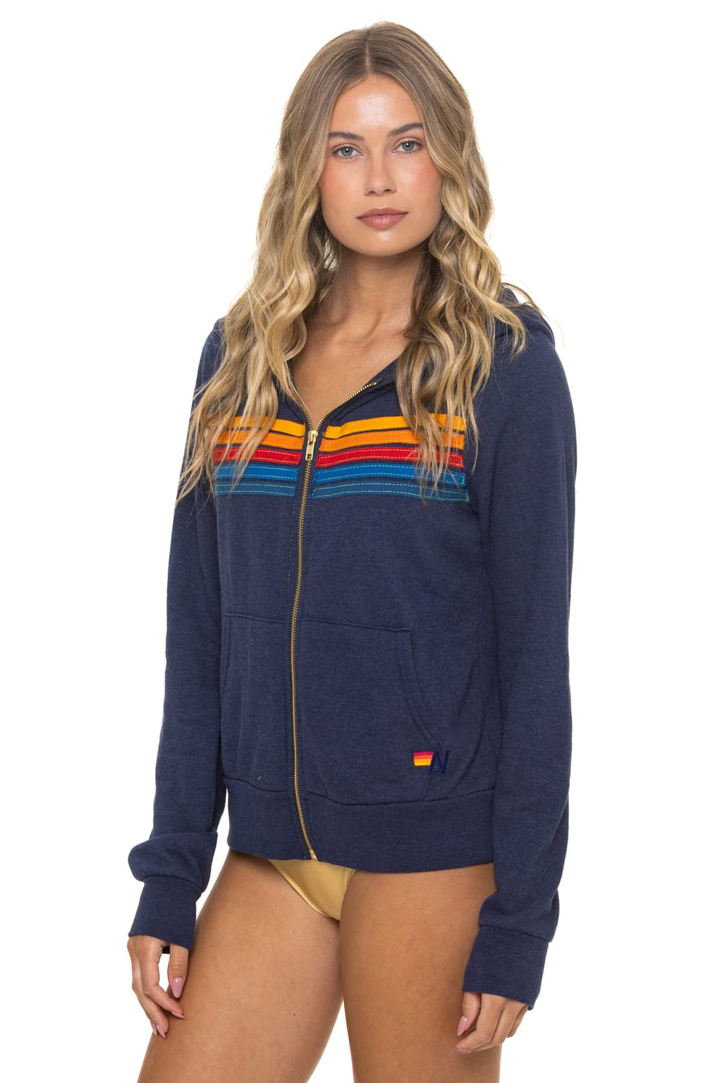 Retro 5 STRIPE HOODIE - NAVY