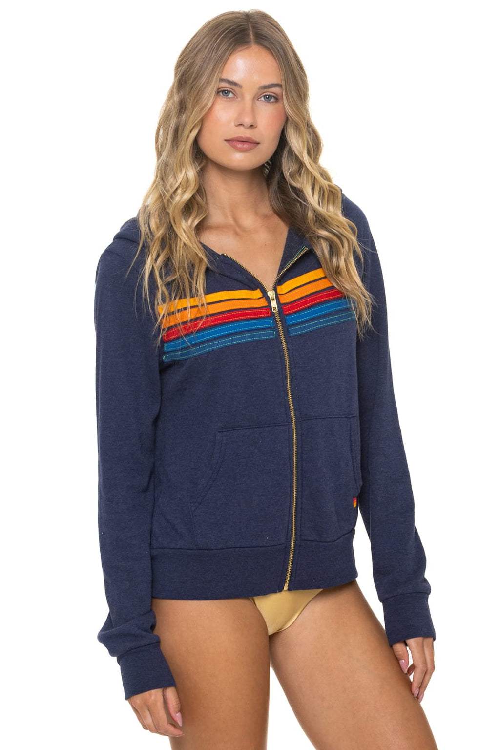 Retro 5 STRIPE HOODIE - NAVY