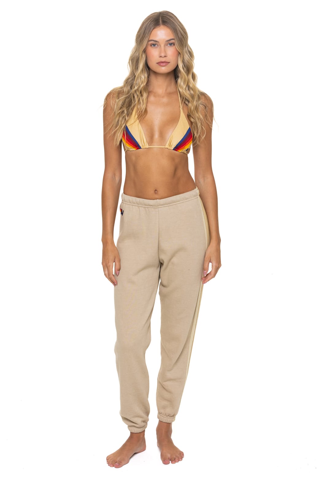 Retro 5 STRIPE SWEATPANTS - SAND TAN