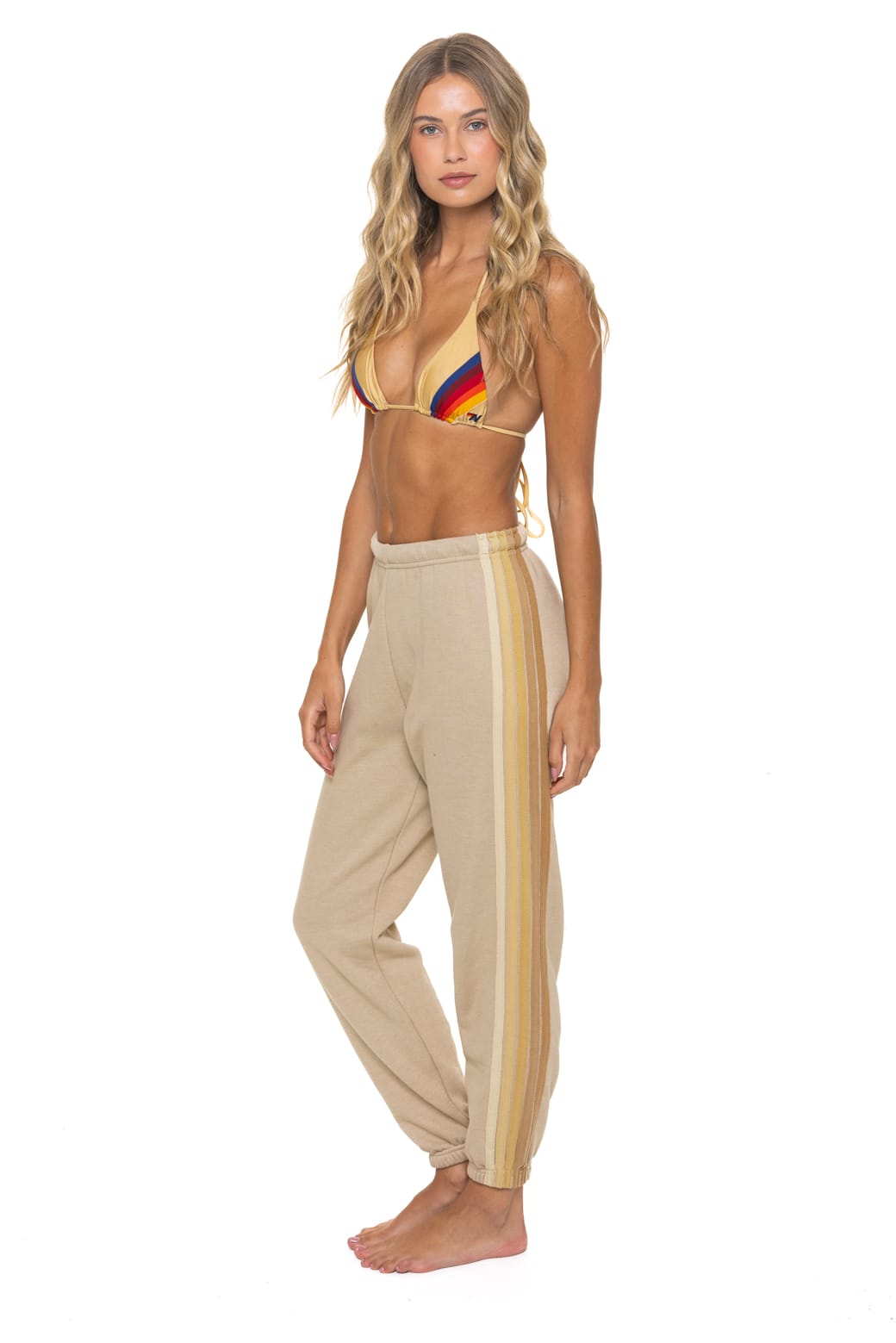Retro 5 STRIPE SWEATPANTS - SAND TAN