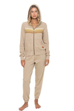 Retro 5 STRIPE HOODIE - SAND TAN