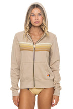 Retro 5 STRIPE HOODIE - SAND TAN