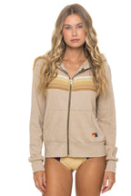 Retro 5 STRIPE HOODIE - SAND TAN