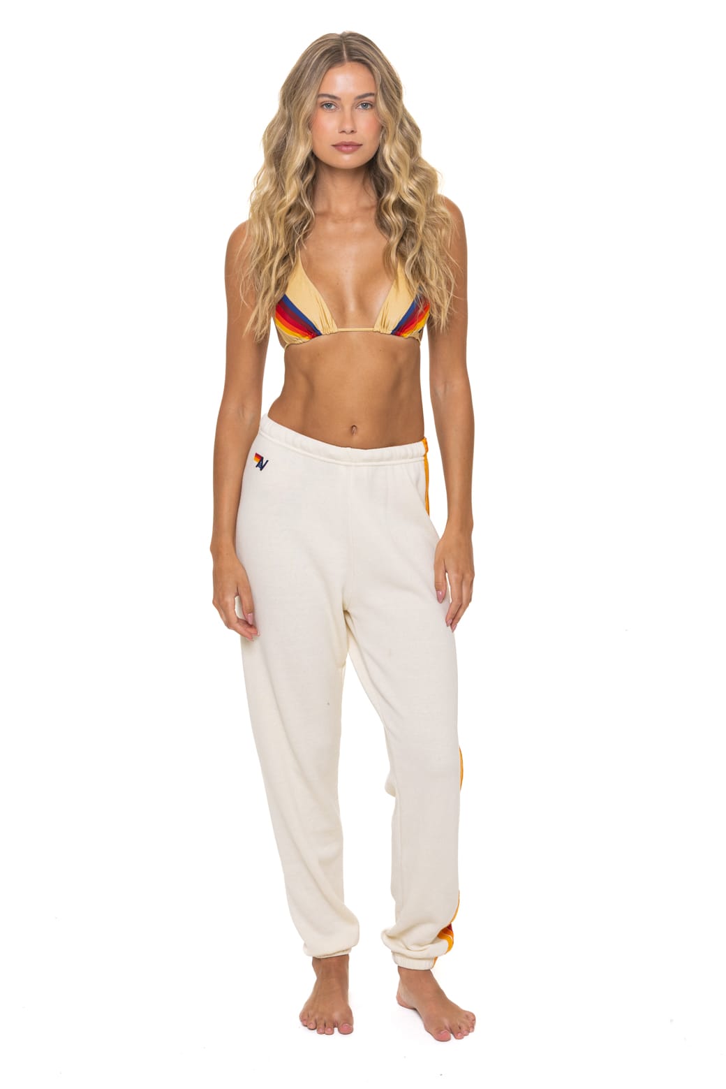 Retro 5 STRIPE SWEATPANTS - VINTAGE WHITE