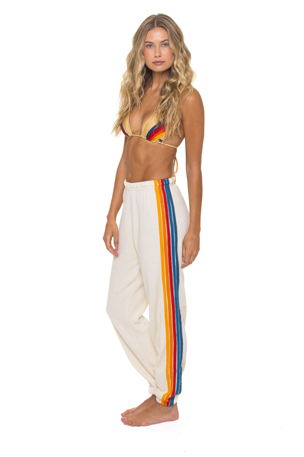 Retro 5 STRIPE SWEATPANTS - VINTAGE WHITE