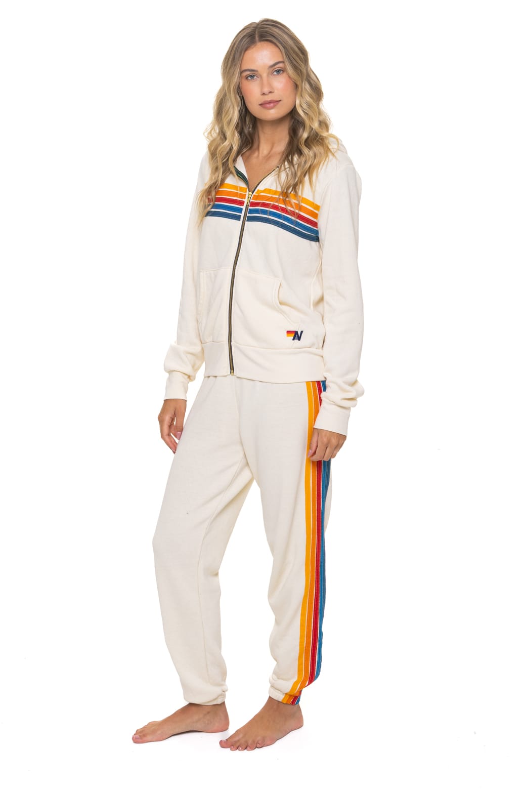 Retro 5 STRIPE HOODIE - VINTAGE WHITE