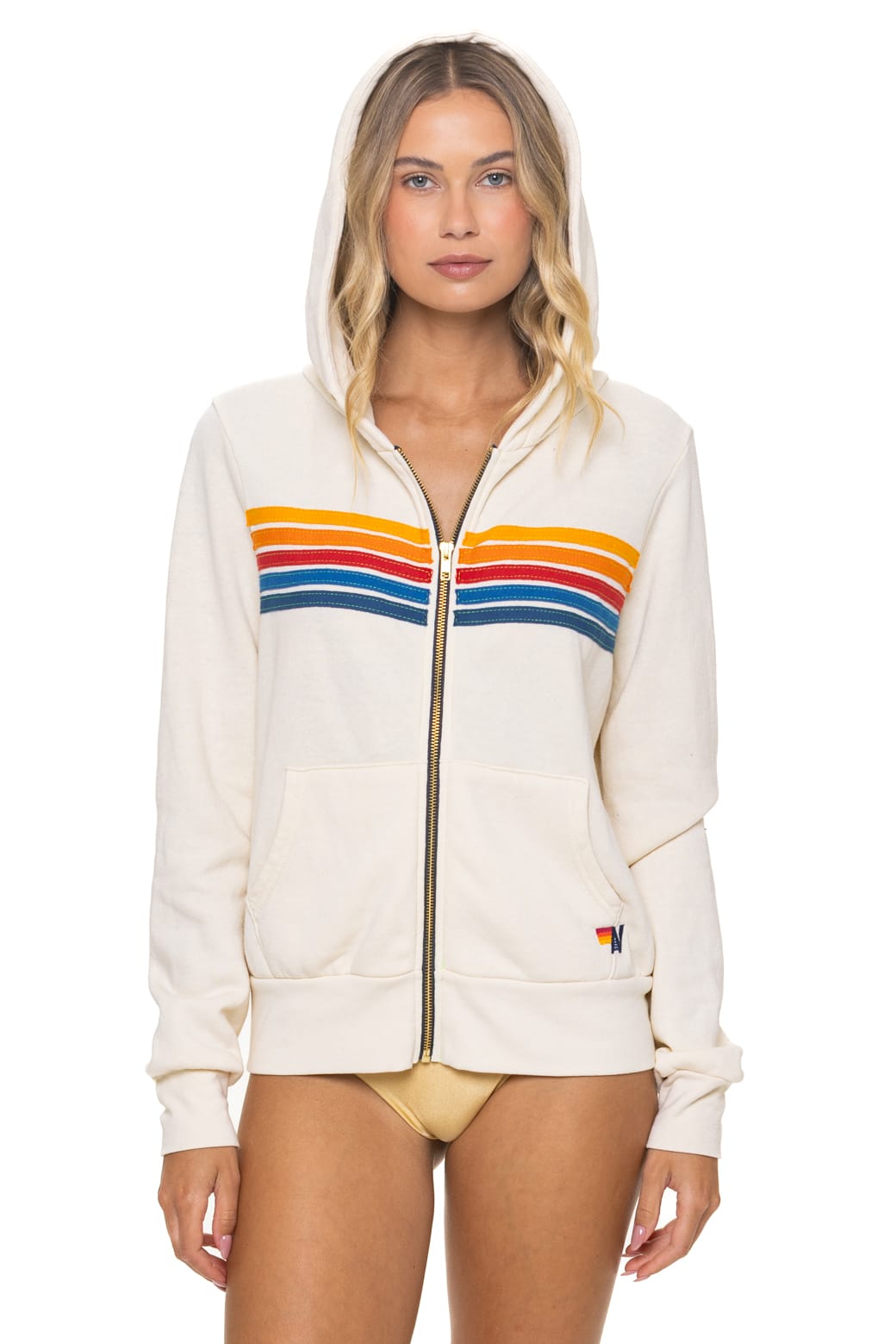 Retro 5 STRIPE HOODIE - VINTAGE WHITE