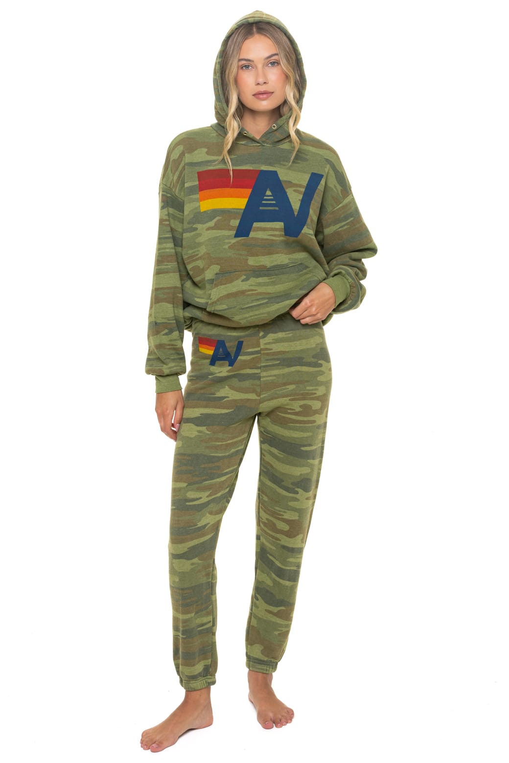 Retro LOGO PULLOVER RELAXED HOODIE - CAMO