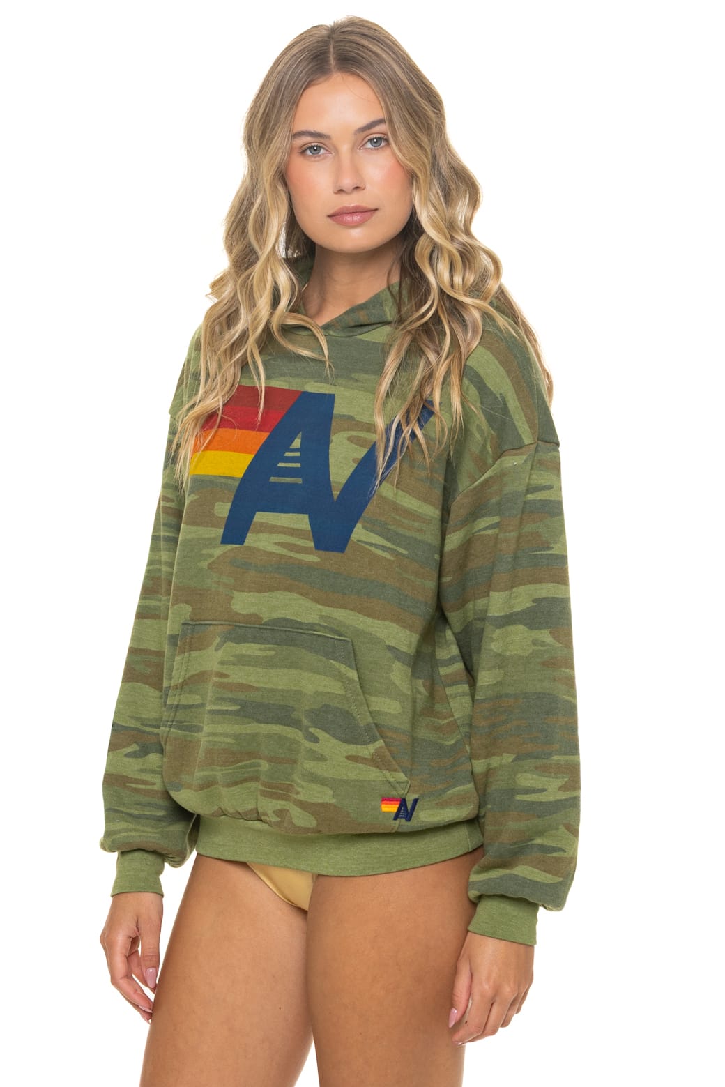 Retro LOGO PULLOVER RELAXED HOODIE - CAMO
