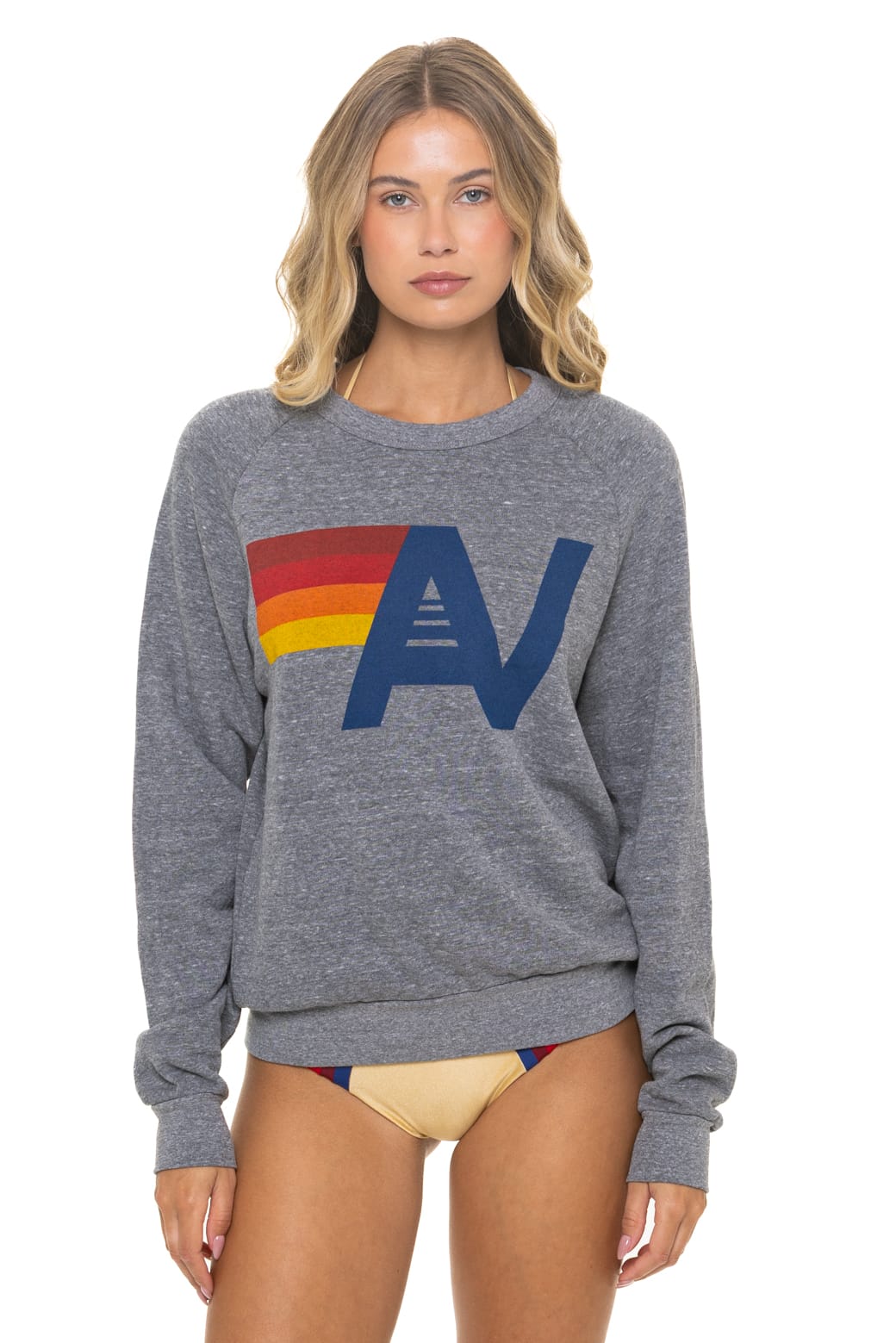 Retro LOGO SWEATSHIRT - HEATHER GREY
