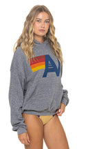 Retro LOGO PULLOVER RELAXED HOODIE - HEATHER GREY