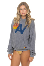 Retro LOGO PULLOVER RELAXED HOODIE - HEATHER GREY