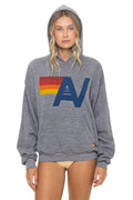 Retro LOGO PULLOVER RELAXED HOODIE - HEATHER GREY