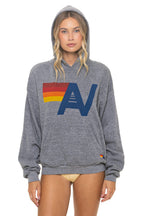 Retro LOGO PULLOVER RELAXED HOODIE - HEATHER GREY