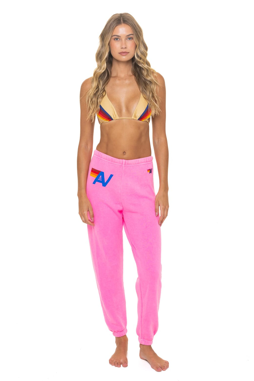 Retro LOGO SWEATPANTS - NEON PINK