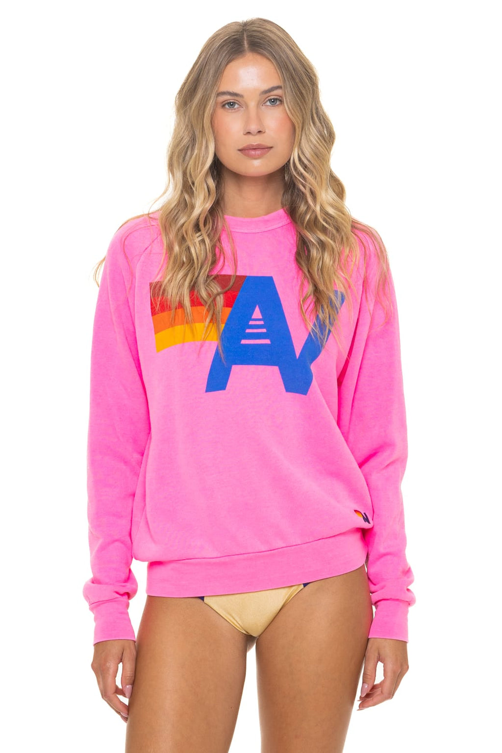 Retro LOGO SWEATSHIRT - NEON PINK