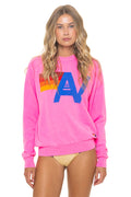 Retro LOGO SWEATSHIRT - NEON PINK