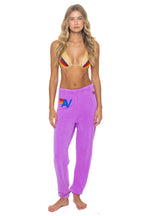 Retro LOGO SWEATPANTS - NEON PURPLE