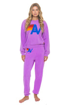 Retro LOGO RELAXED CREW SWEATSHIRT - NEON PURPLE