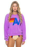 Retro LOGO RELAXED CREW SWEATSHIRT - NEON PURPLE