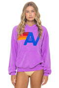 Retro LOGO PULLOVER RELAXED HOODIE - NEON PURPLE