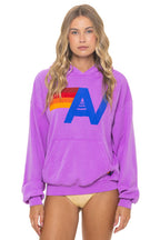 Retro LOGO PULLOVER RELAXED HOODIE - NEON PURPLE