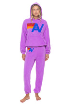 Retro LOGO PULLOVER RELAXED HOODIE - NEON PURPLE