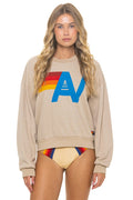 Retro LOGO RELAXED CREW SWEATSHIRT - SAND