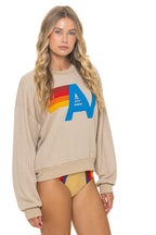 Retro LOGO RELAXED CREW SWEATSHIRT - SAND