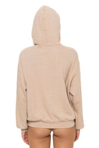 Retro LOGO PULLOVER RELAXED HOODIE - SAND
