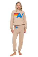 Retro LOGO PULLOVER RELAXED HOODIE - SAND