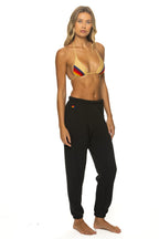 Retro BOLT SWEATPANTS - BLACK NEON PINK