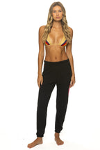 Retro BOLT SWEATPANTS - BLACK NEON PINK