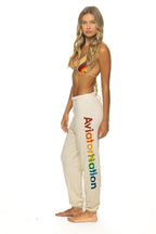 Retro AVIATOR NATION VENICE SWEATPANTS - VINTAGE WHITE