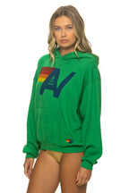 Retro LOGO PULLOVER RELAXED HOODIE - KELLY GREEN