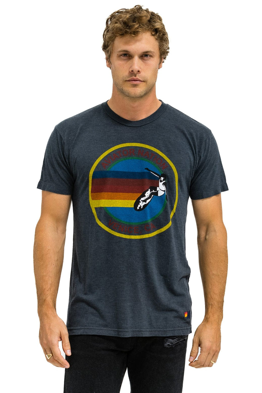 Retro SIGNATURE VENICE TEE - CHARCOAL