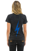 Retro NY METS BOLT CREW TEE - BLACK