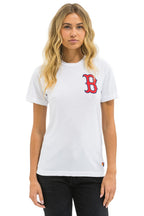 Retro RED SOX BOLT UNISEX CREW TEE - WHITE