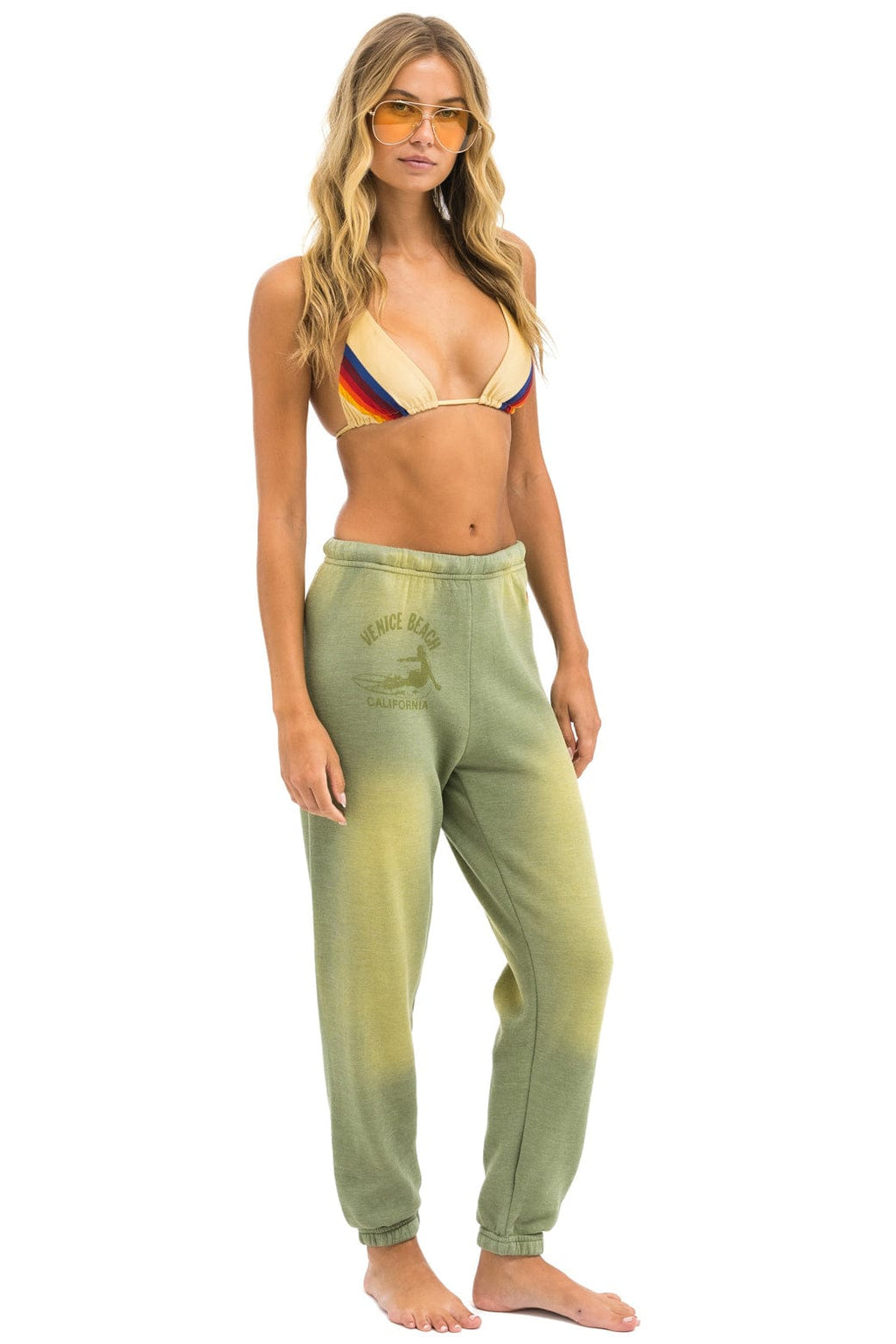 Retro VENICE SURFER SWEATPANTS - FADED ARMY