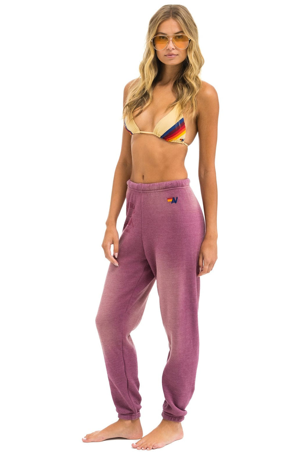 Retro VENICE SURFER SWEATPANTS - FADED BERRY
